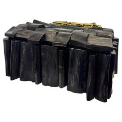 Cassapanca in ebano, modello unico di Michel Kiriliuk, Francia, anni '90 circa