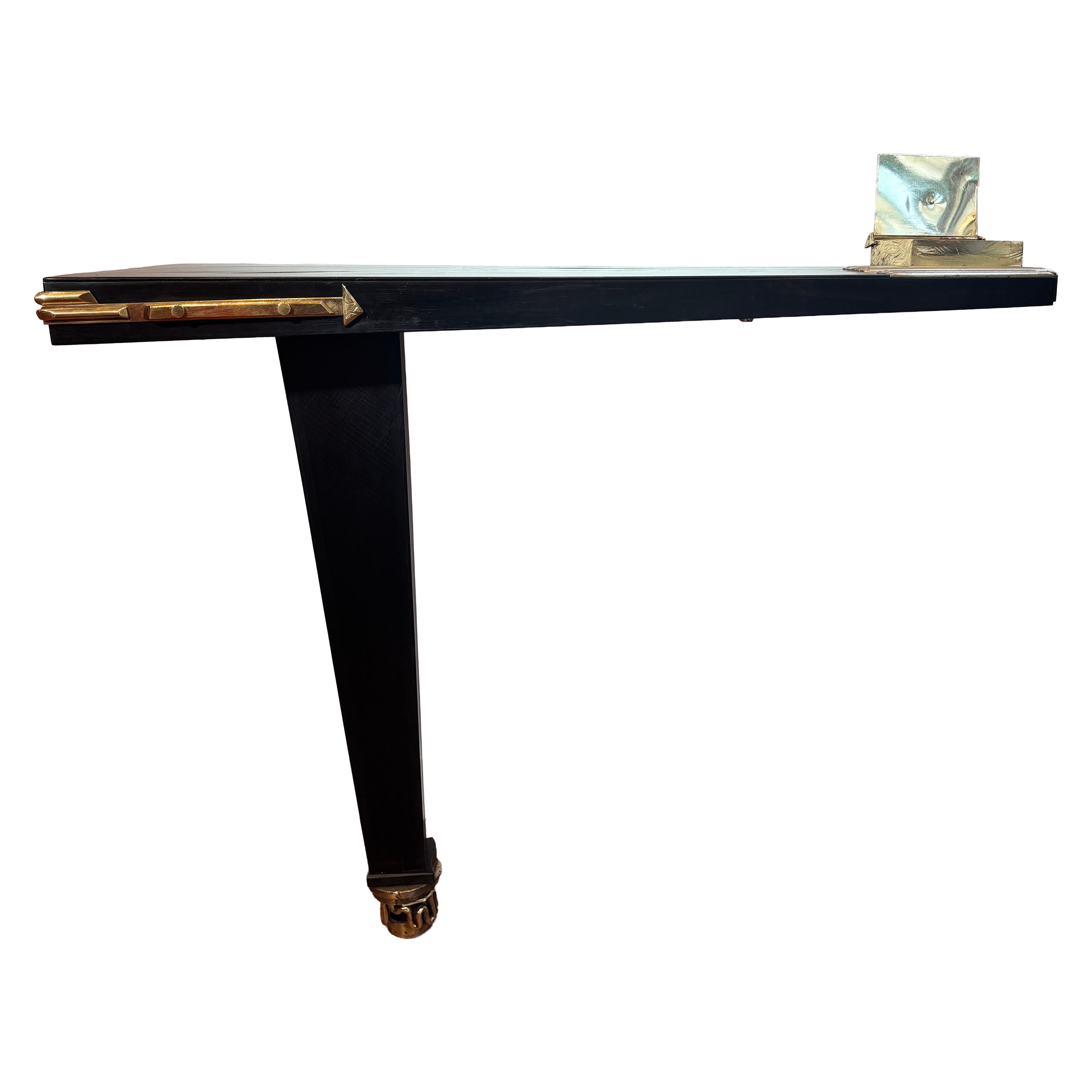 Ebony console unique model by Michel Kiriliuk For Sale