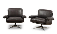 Ebony DeSede Armchairs, Switzerland, 1960's