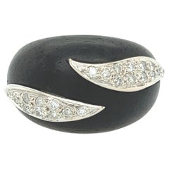 Ebony, Diamond and 18k White Gold Ring, circa 1960