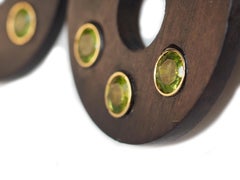 Ebony Gold Peridot Earrings