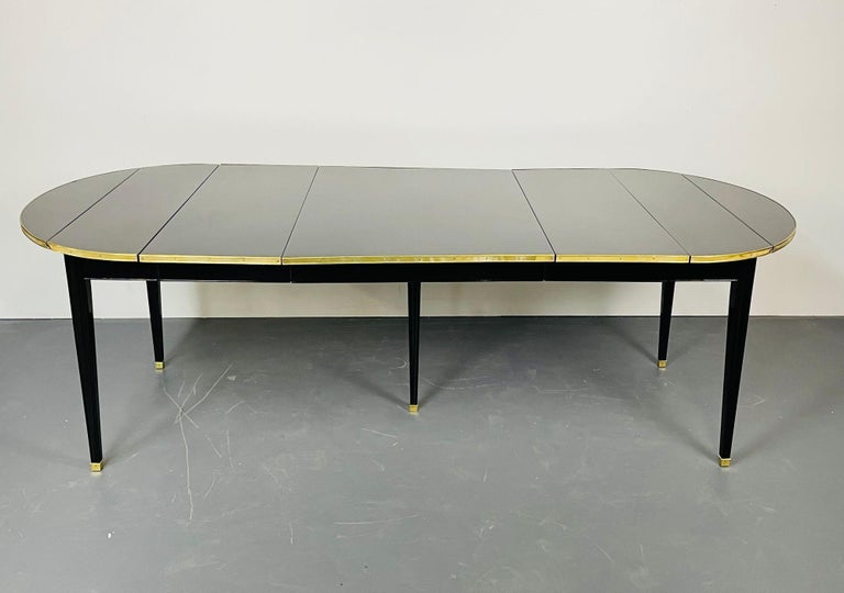 Ebony Hollywood Regency Drop Leaf Dining Table, Bronze, Refinished For ...