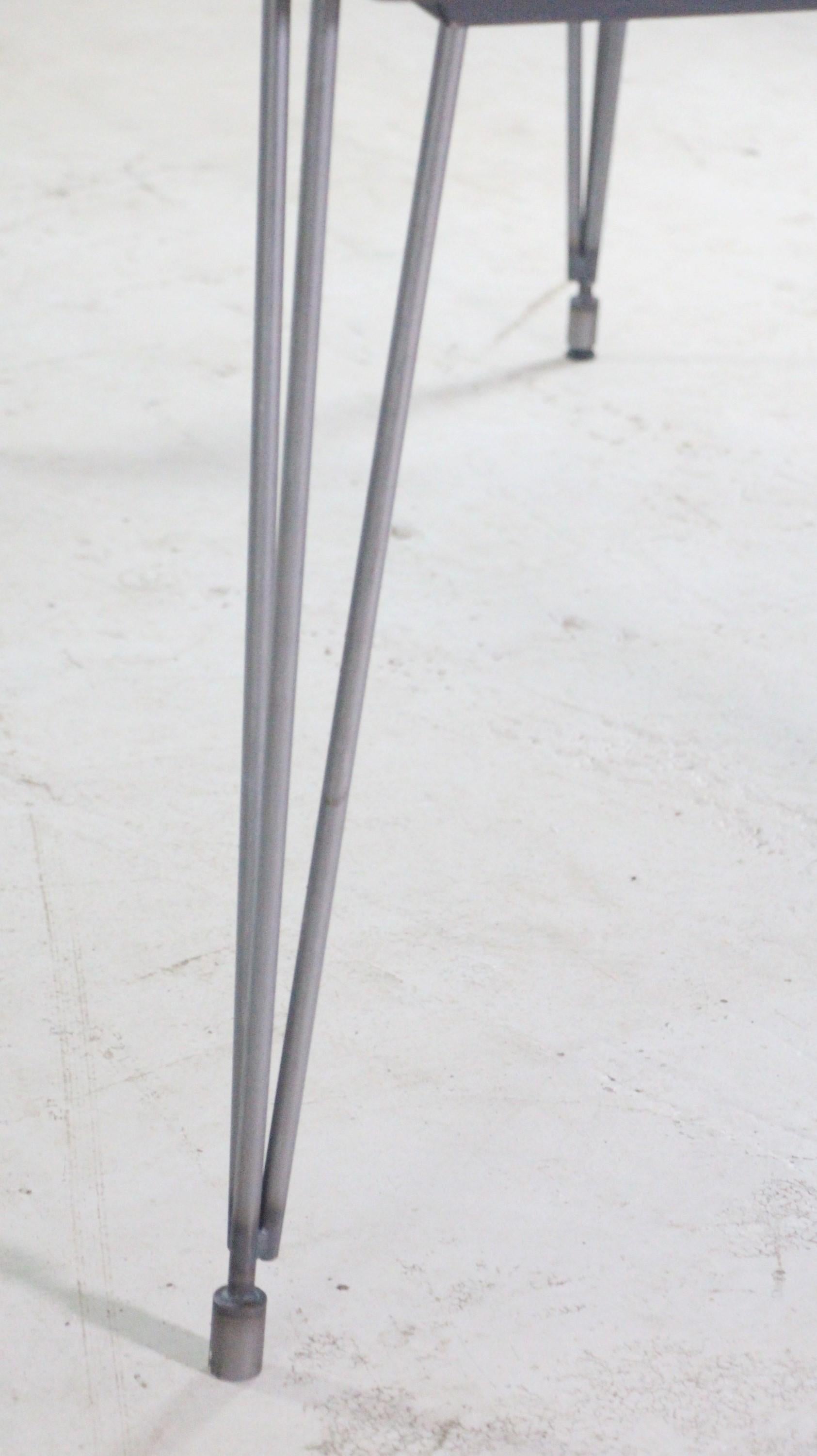 Ebony Industrial Flooring 6 ft Dining Table w Hairpin Legs 1