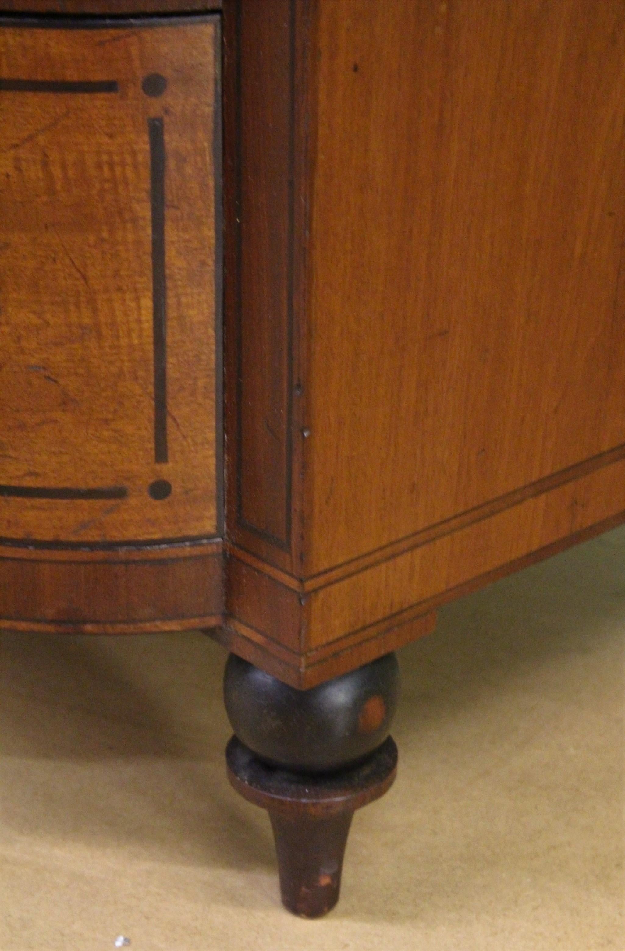 Inlay Ebony Inlaid Regency Mahogany Chest of Drawers For Sale