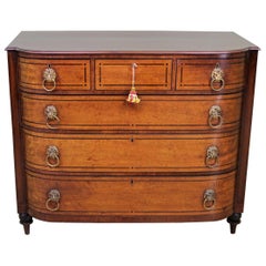 Ebony Inlaid Regency Mahogany Chest of Drawers