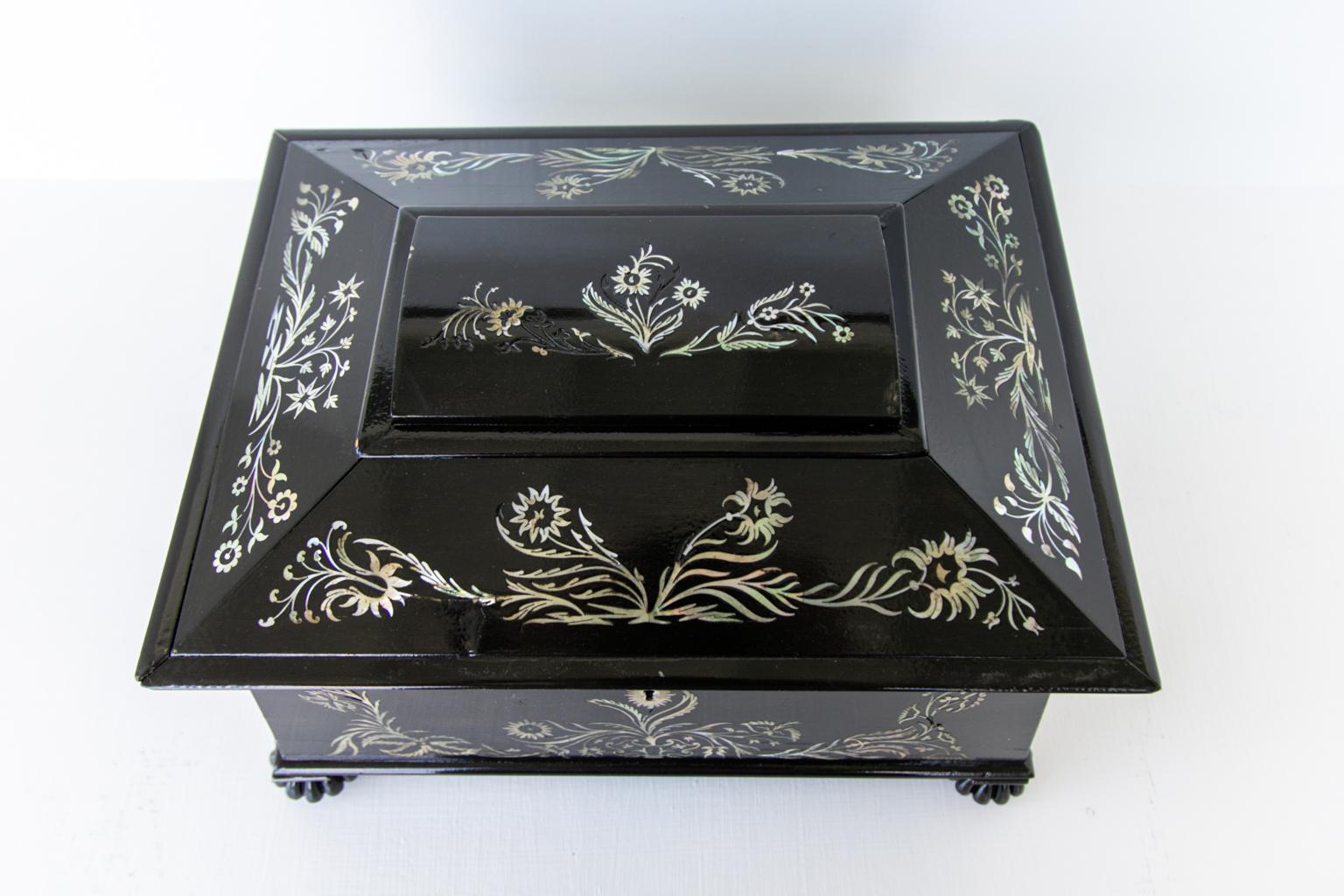 English Ebony Jewelry Box