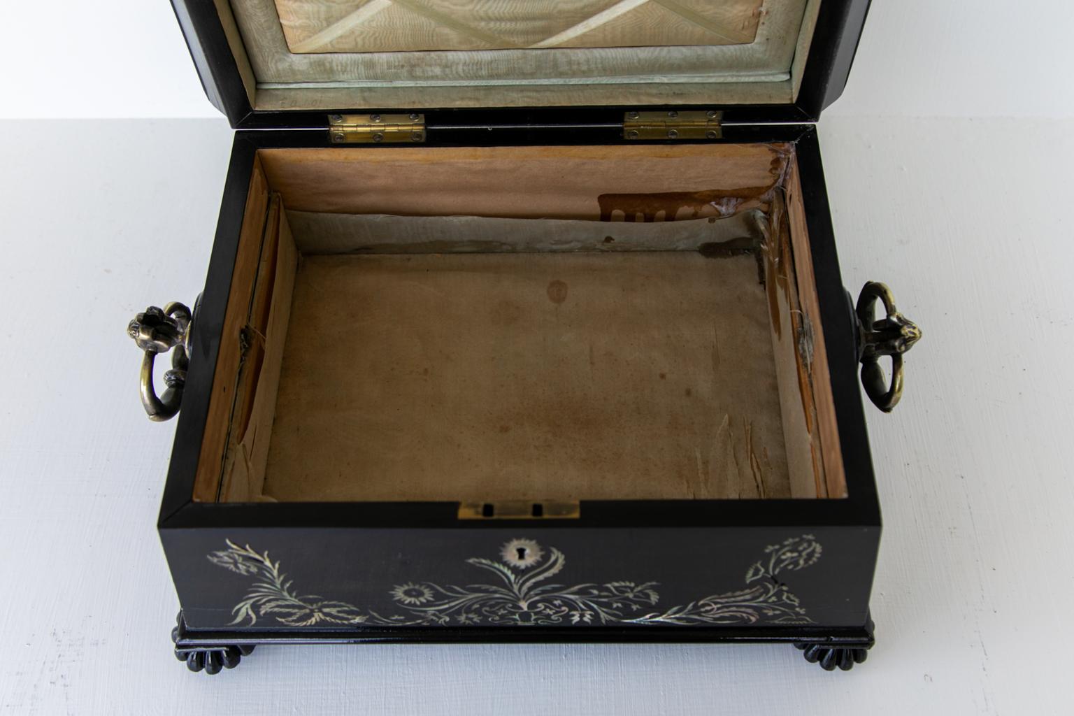 19th Century Ebony Jewelry Box