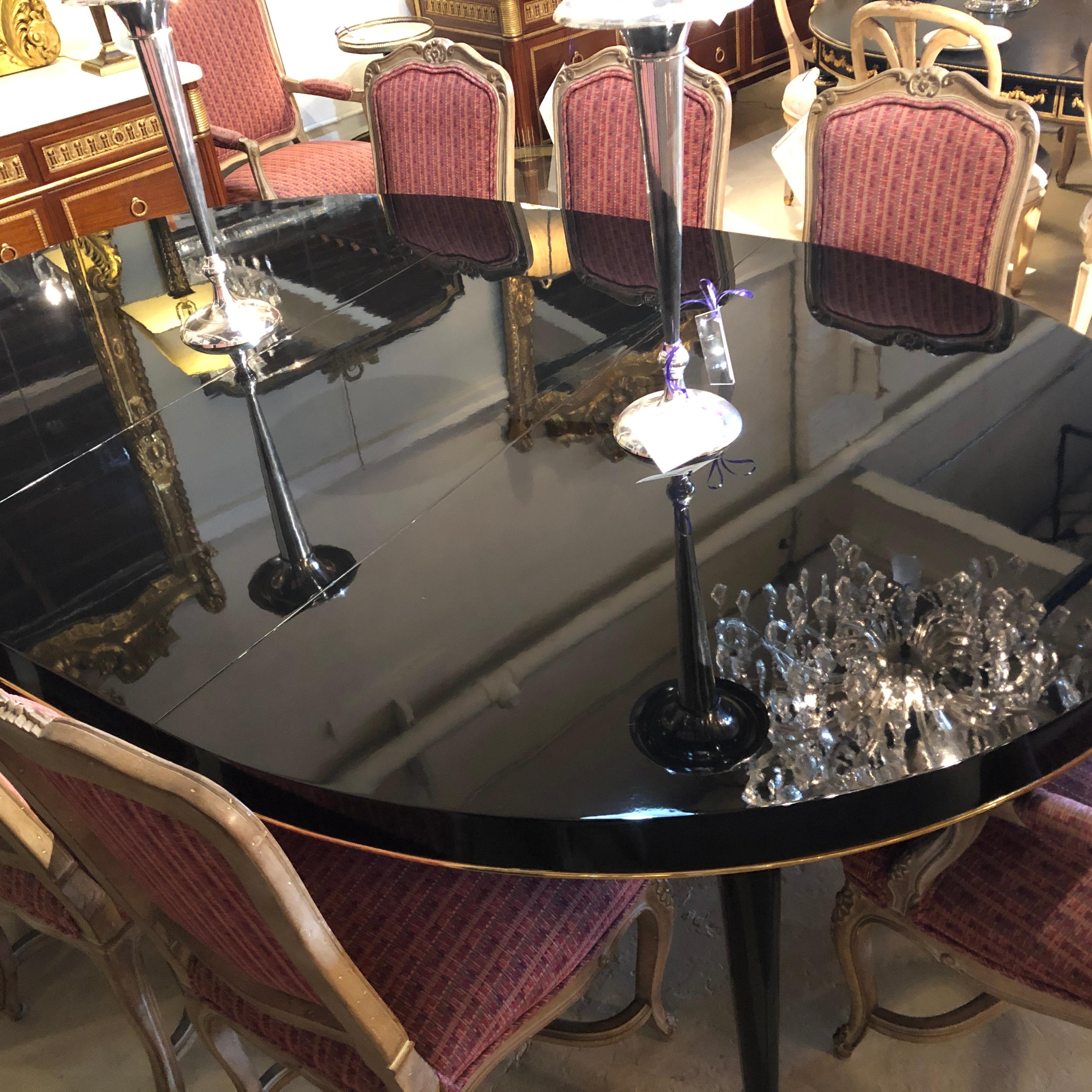 Ebony Lacquered Hollywood Regency Style Ralph Lauren Paris 1 Fifth Dining Table 7