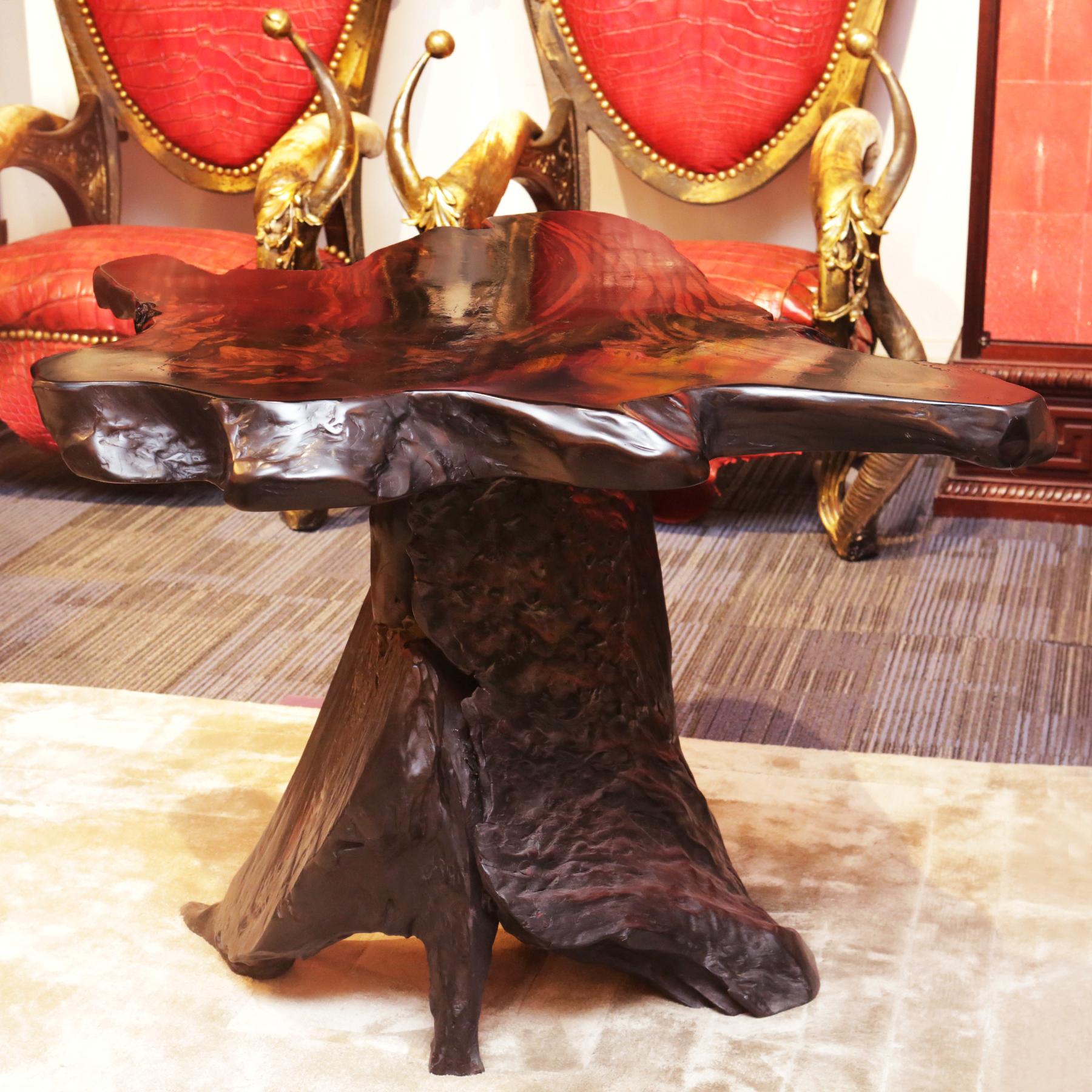 Malagasy Ebony Massive Side Table For Sale
