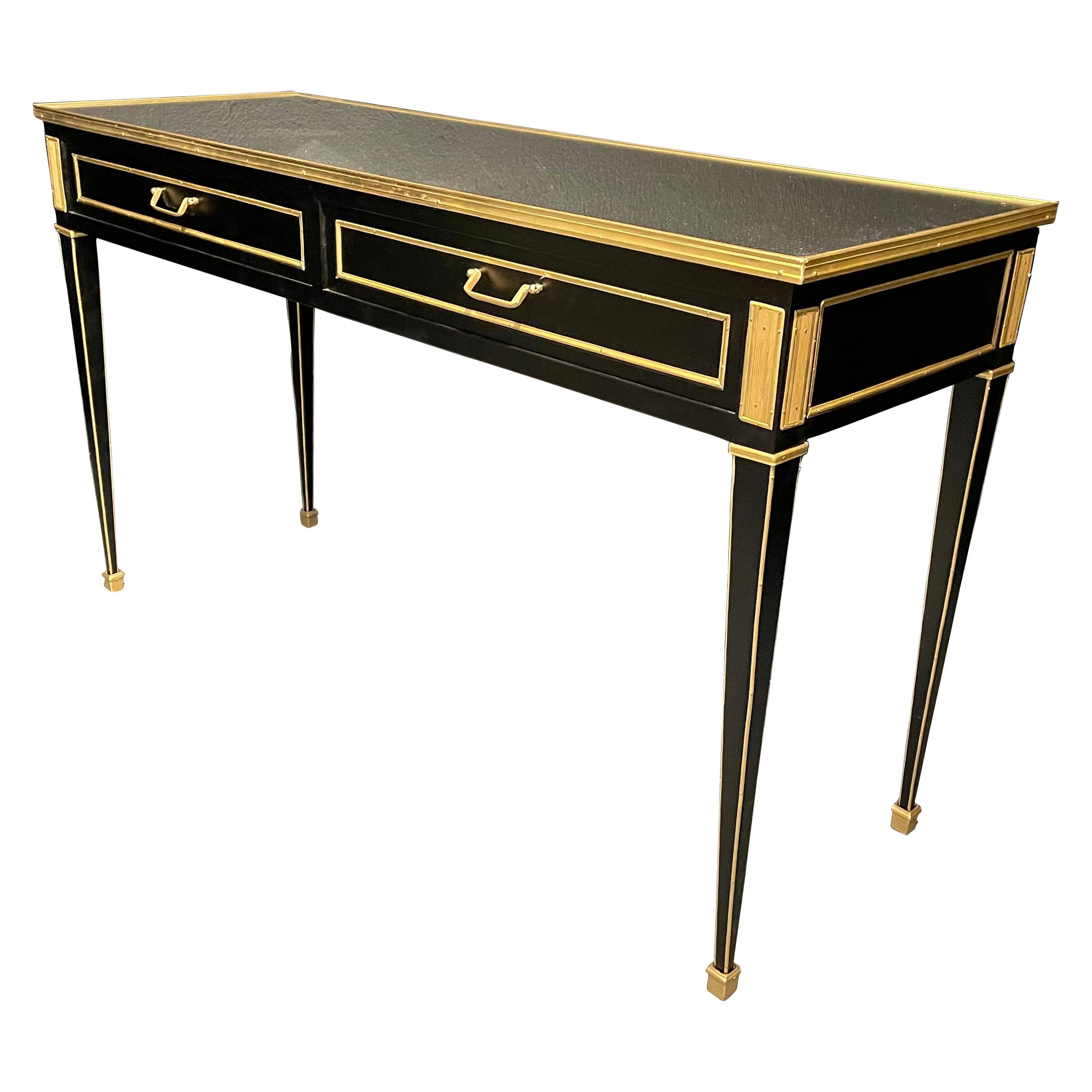 Ebony Mirrored Console, Sofa or Serving Tables. Hollywood Regency Style