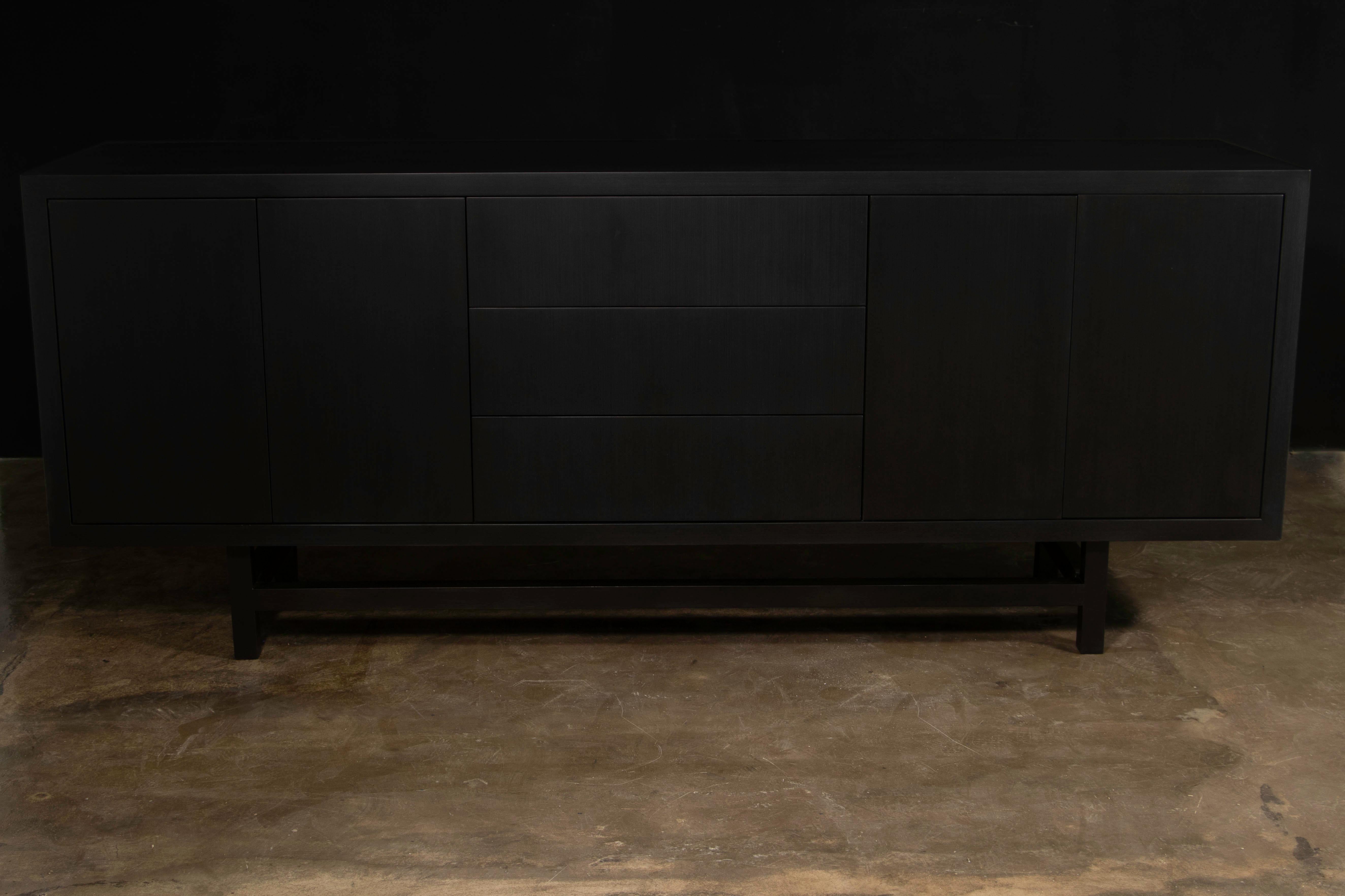 Salvatore Ebony Modern Minimal Credenza with Drawers and Doors from Costantini

The Salvatore Credenza can be made in any size, with any combination of drawers and doors. Shown here in Ebony but available in any material or finish and any