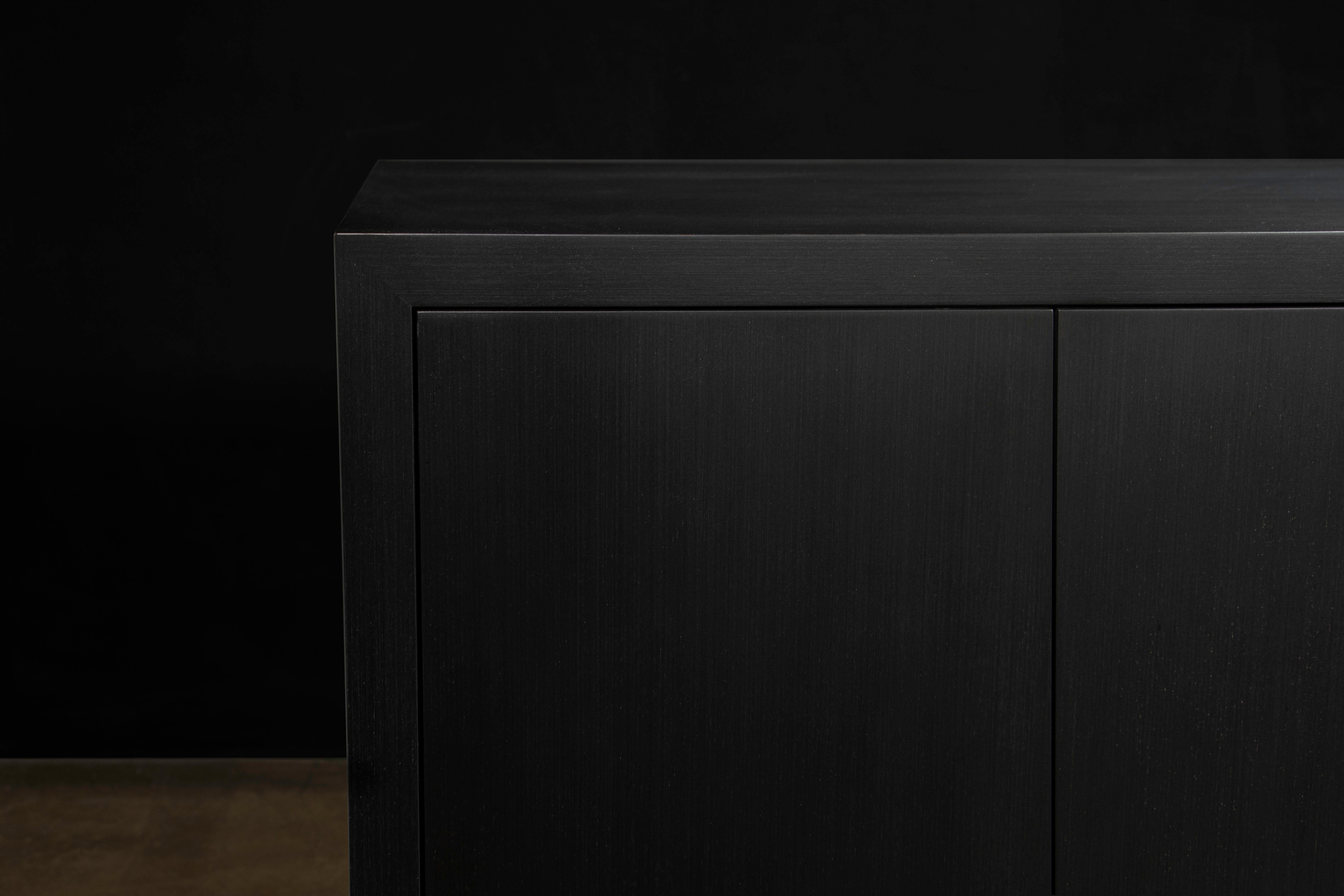 Ebony Modern Minimal Credenza with Drawers and Doors from Costantini, Salvatore For Sale 1