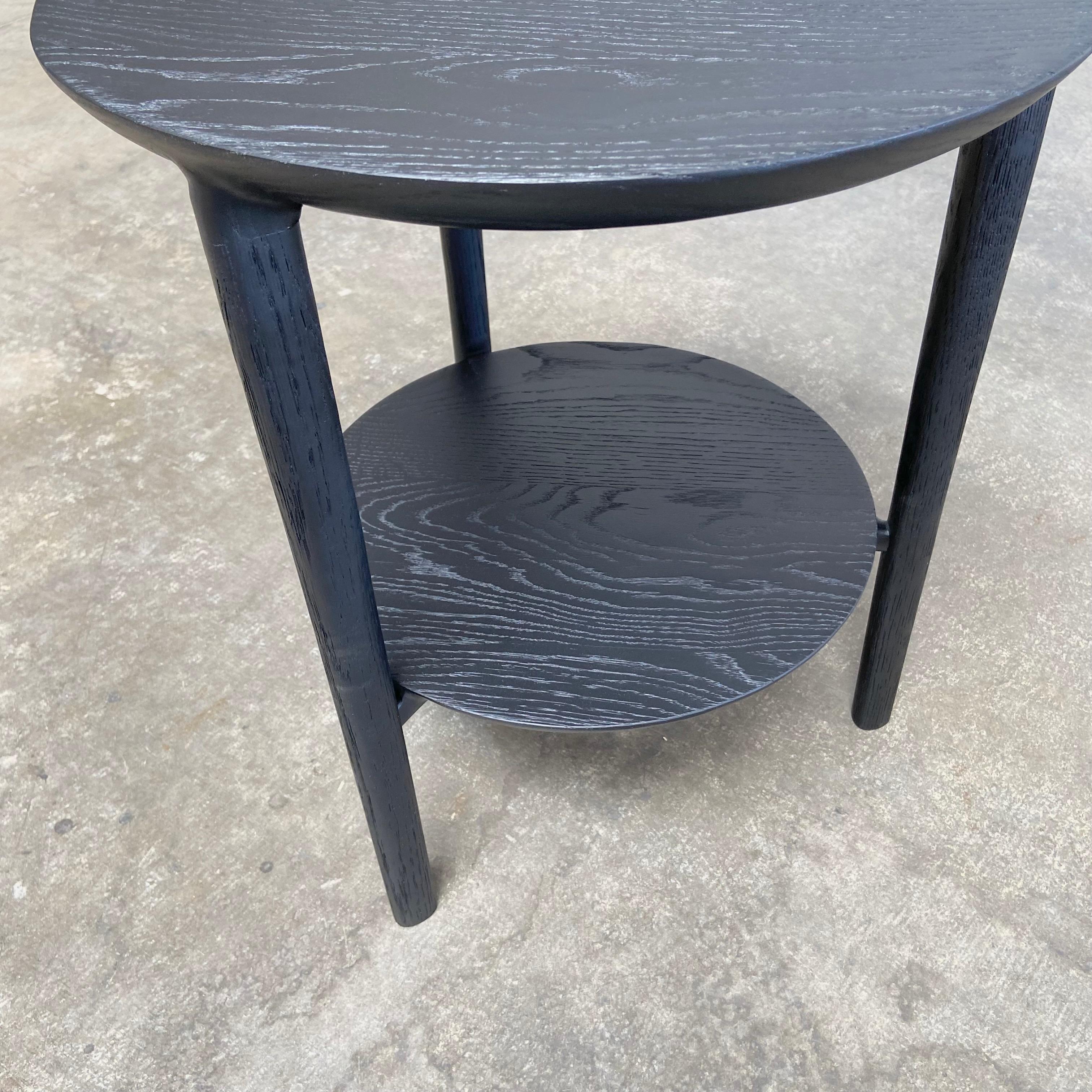 Belgian Ebony Oak Black Side Table For Sale