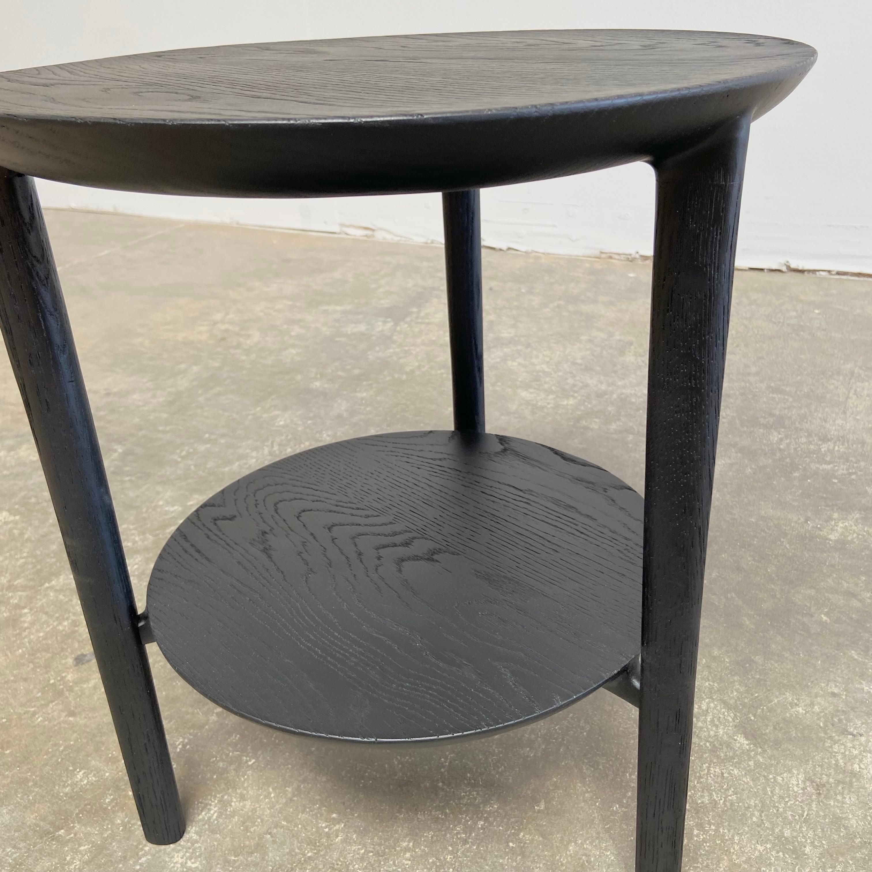 Ebony Oak Black Side Table In New Condition For Sale In Brea, CA