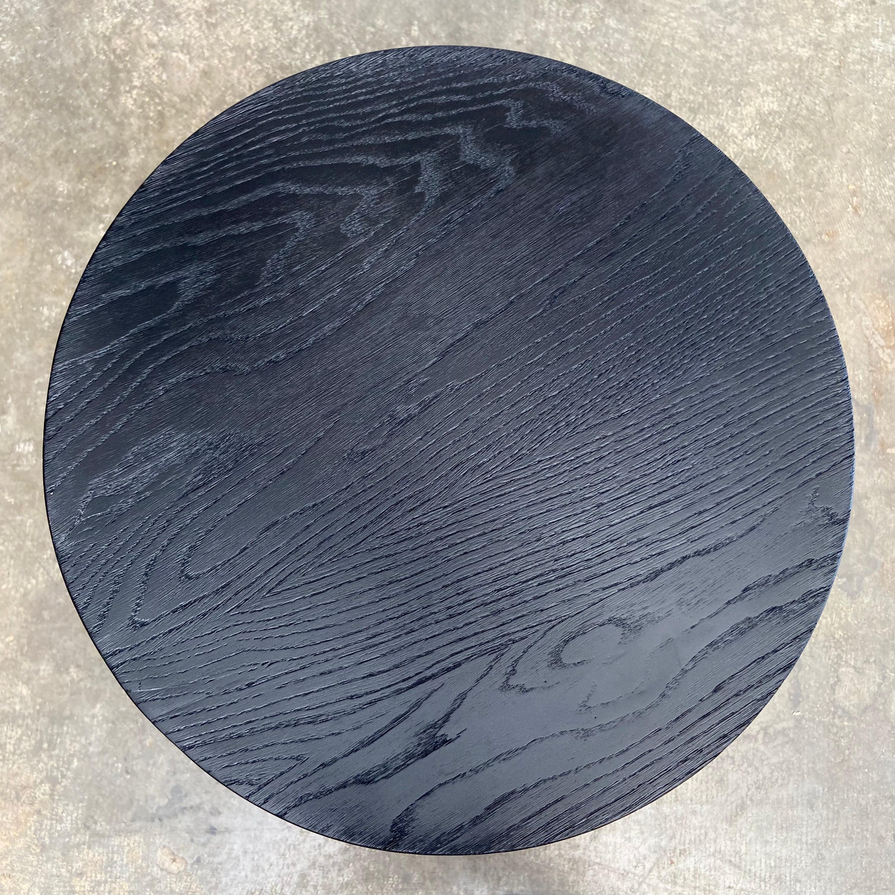Contemporary Ebony Oak Black Side Table For Sale