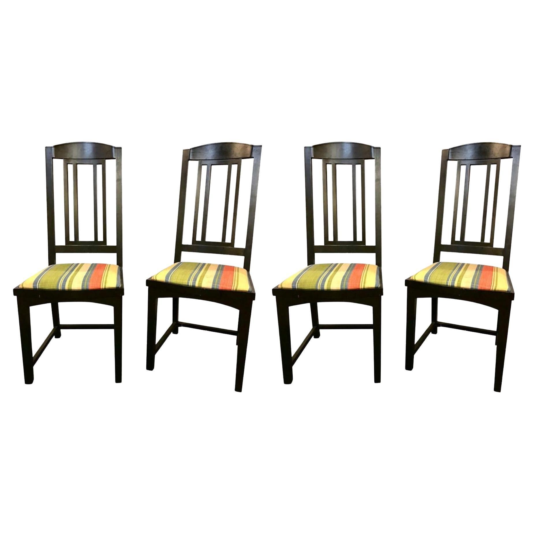 Ebony Pace Modern Collection Dining Chairs, Set of Four Slat Back