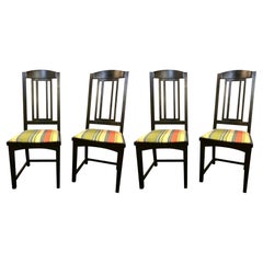 Vintage Ebony Pace Modern Collection Dining Chairs, Set of Four Slat Back