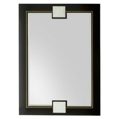 Ebenholz Rechteckig Messing Details Wandspiegel Ebenholz Rechteckig Messing Details Wandspiegel