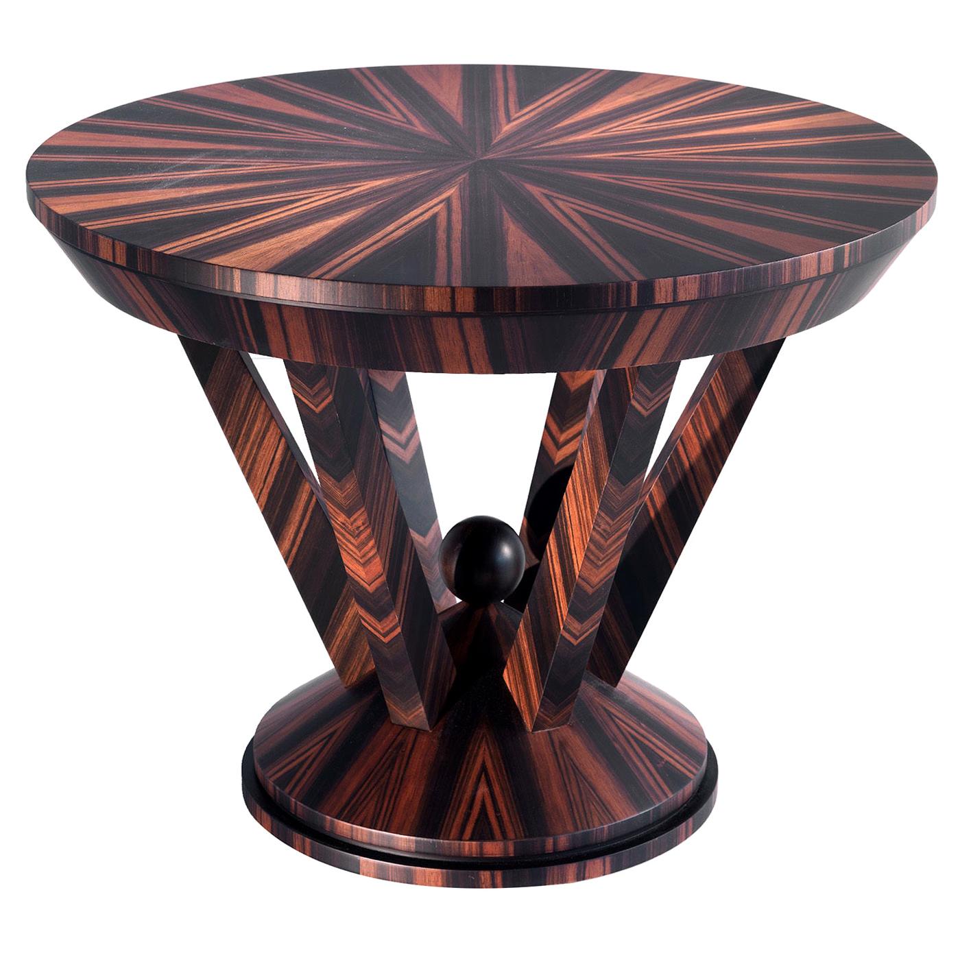 Ebony Round Side Table For Sale