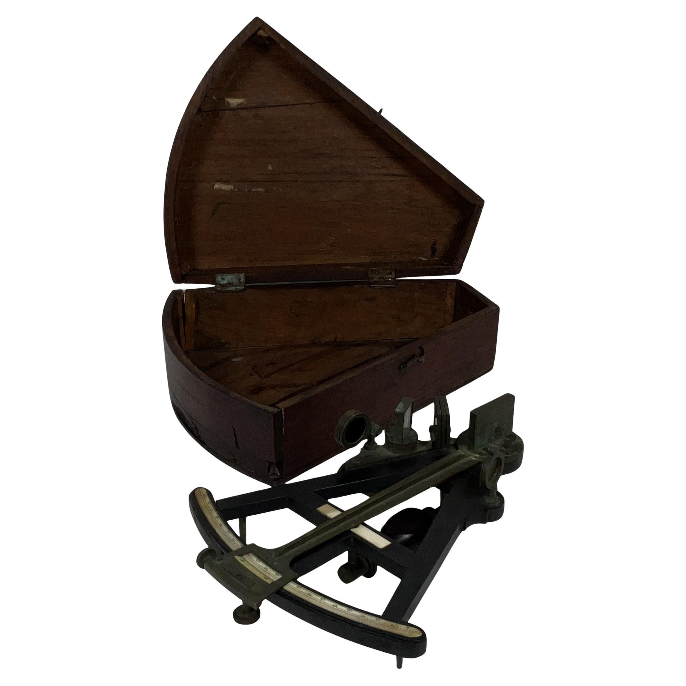 Ebony Ships Navigators Octant in Box