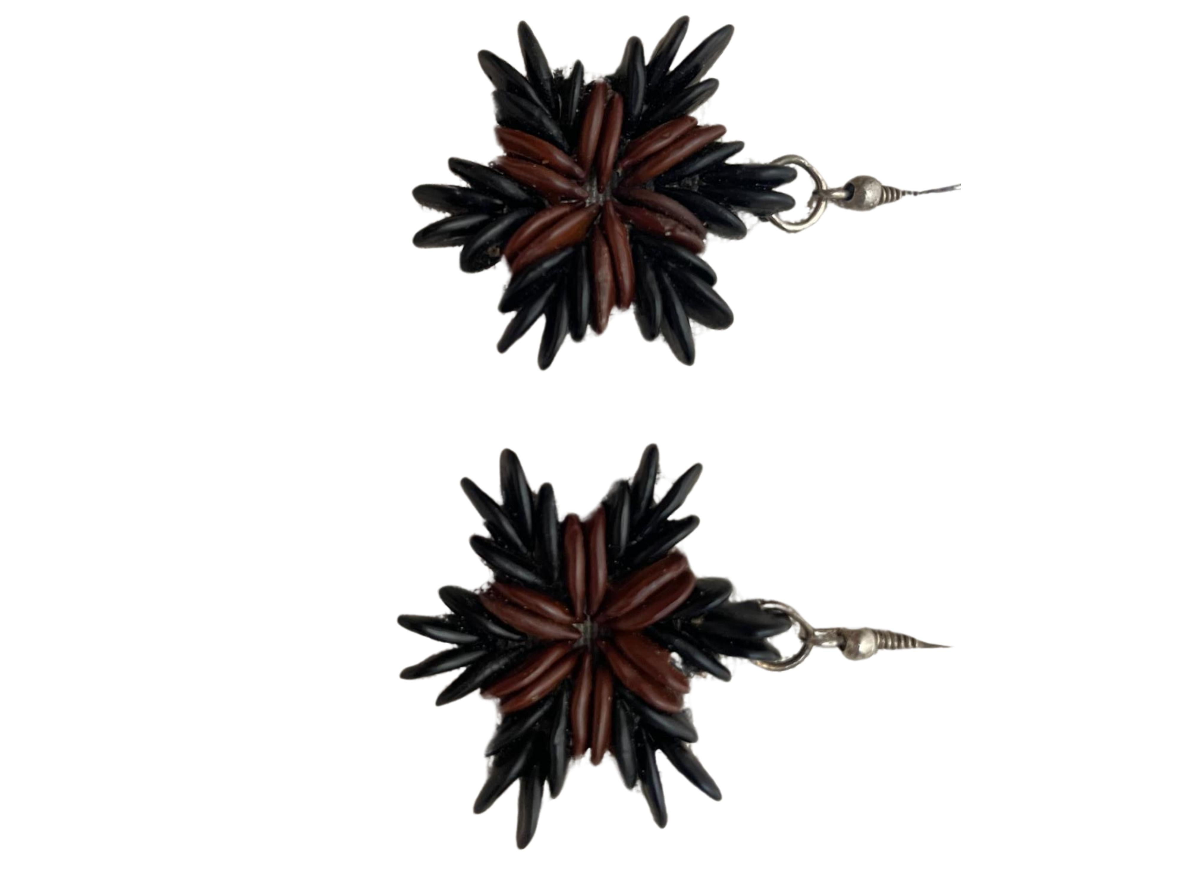 Women's or Men's Ebony Star Flares Earrings For Sale