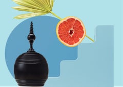 Ebony Turned Canister, Half Spiral Large