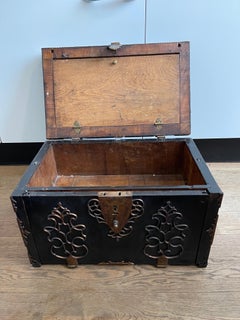 Ebony Veneered Captain's Chest or Strong Box 'Coffre Fort', 17th Century