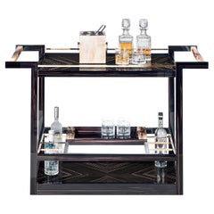 Ebony Wood Bar Cart