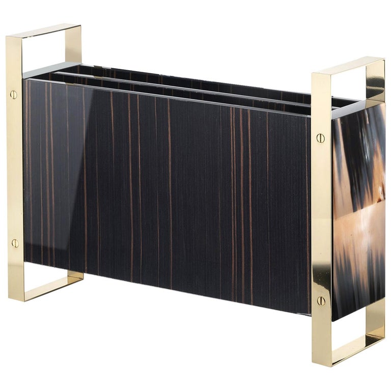 Ebony Wood Magazine Rack For Sale at 1stDibs