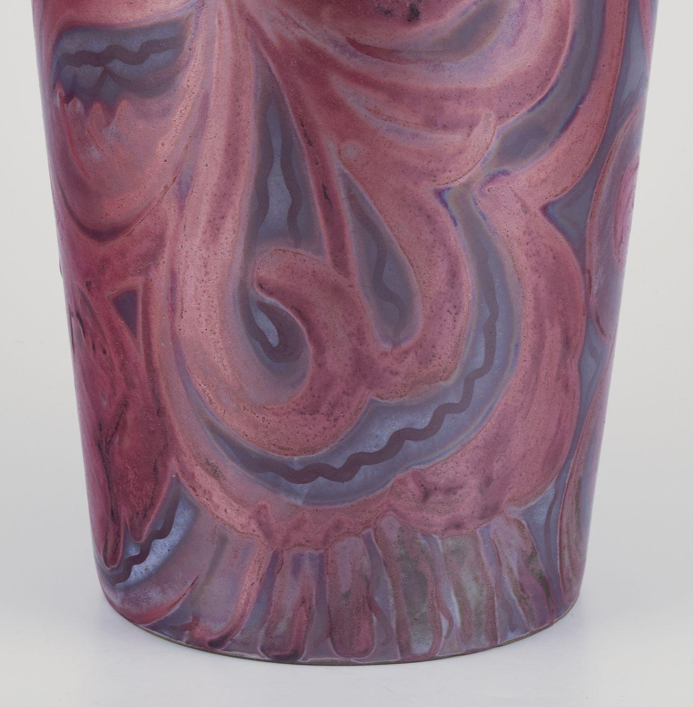 E.B.S. Klint. Danish ceramicist. Large floor vase with two handles. Mid-20th C. In Excellent Condition For Sale In Copenhagen, DK
