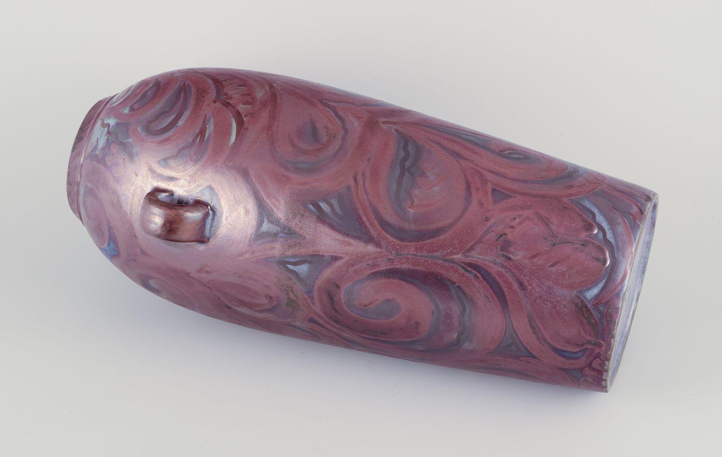 E.B.S. Klint. Danish ceramicist. Large floor vase with two handles. Mid-20th C. For Sale 2
