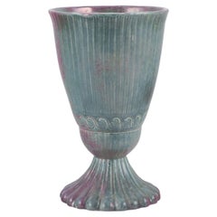 E.B.S. Klint, Danish ceramist. Ceramic vase with glaze in violet and green tones