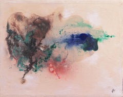 'Abstracción biomórfica', gran óleo abstracto americano de mediados de siglo con forma de hoja