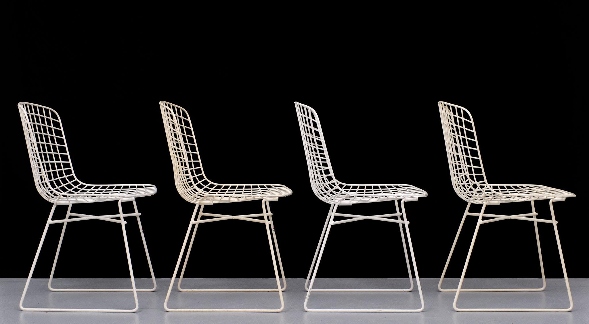 Ebu Wire Dining Chairs Harry Bertoia Style, Italy, 1970s In Good Condition For Sale In Den Haag, NL