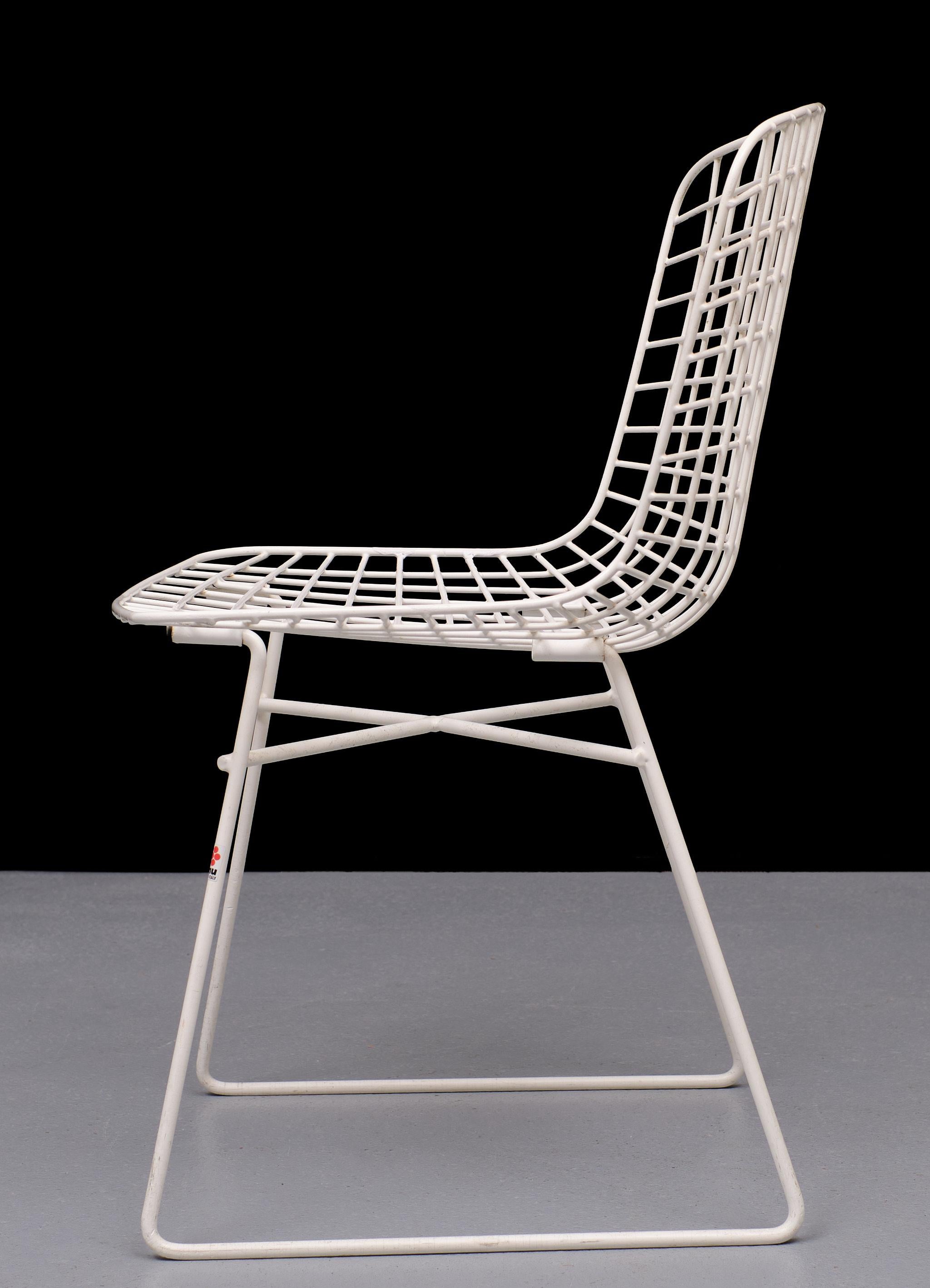 Ebu Wire Dining Chairs Harry Bertoia Style, Italy, 1970s For Sale 1