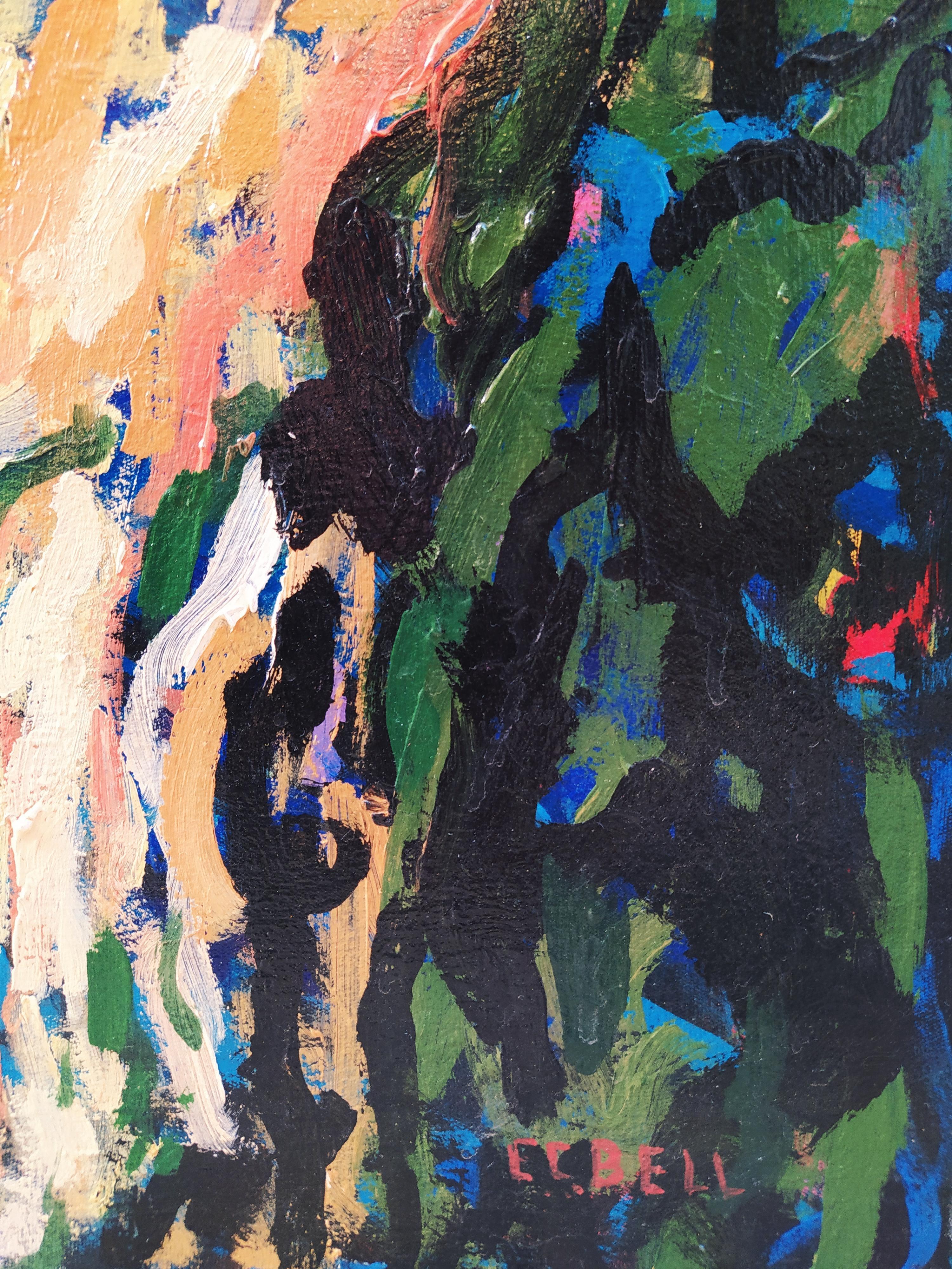 Œuvre d'art romantique et expressionniste de nu sur toile.