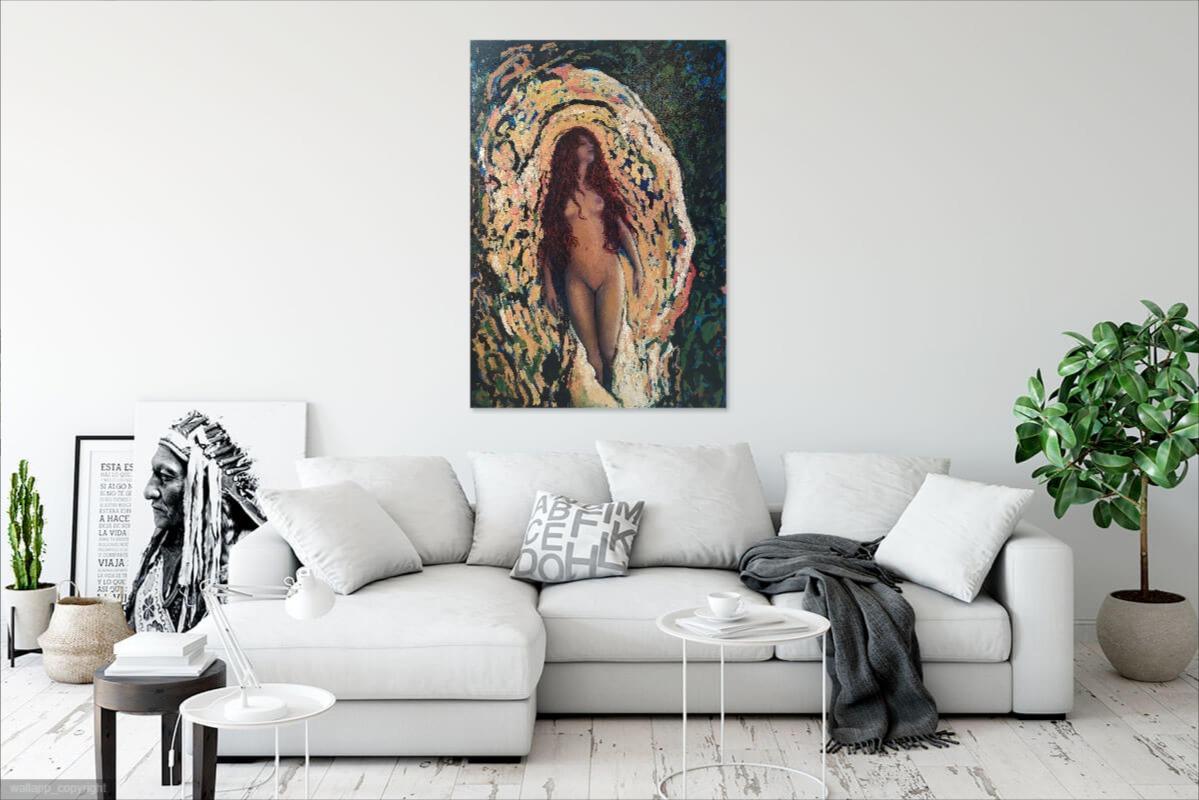 Romantic and expressionist nude artwork on canvas.