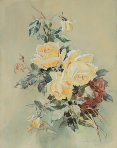 Yellow Rose Bouquet Still Life - Watercolor on Paper