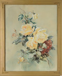 Vintage Yellow Rose Bouquet Still Life - Watercolor on Paper