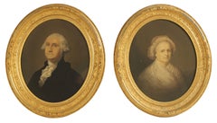 George Washington & His Wife - Pair of 19th Century American Portraits, c. 1863