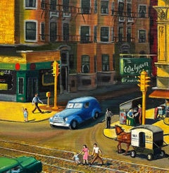 Fabulous 1950 Painting, "47th & Woodlawn Ave in Chicago, ILL" by EC Nieman