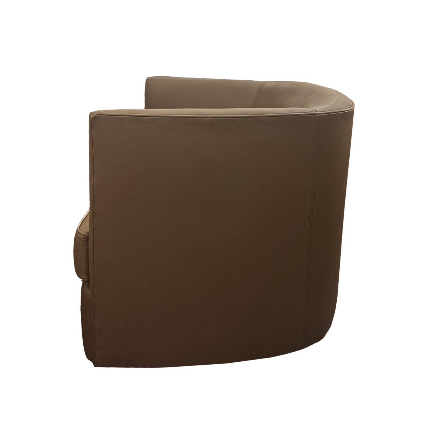 Ecart Design Fauteuil „W“ aus schokoladenbraunem Leder (Französisch) im Angebot