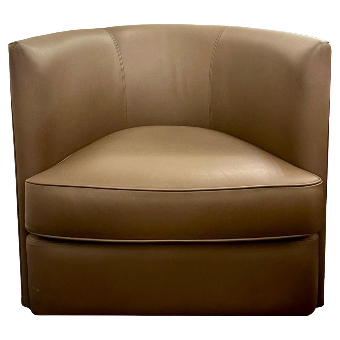 Ecart Design Fauteuil „W“ aus schokoladenbraunem Leder im Angebot