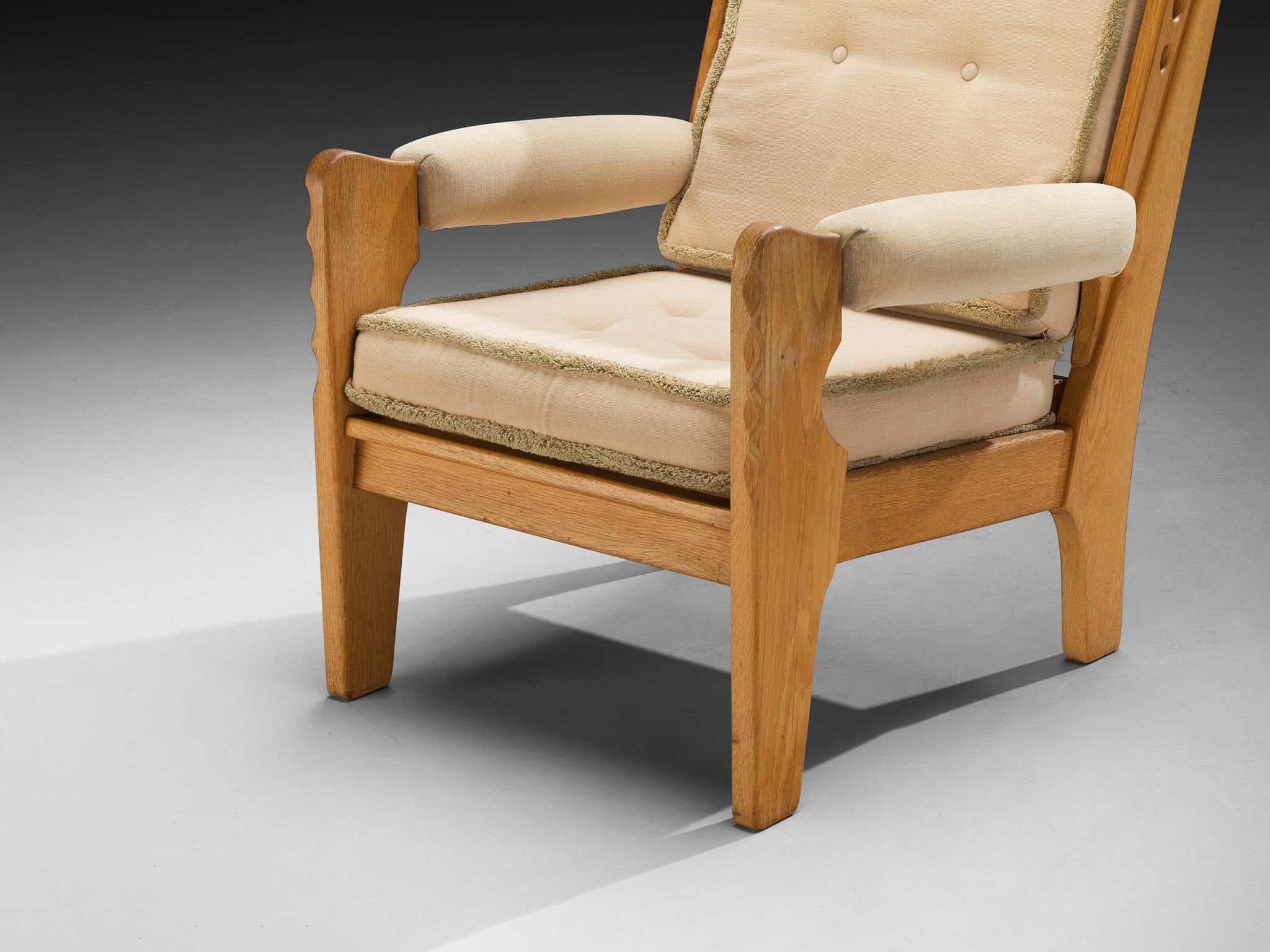 European Eccentric Lounge Chairs with Decorative Carvings in Oak