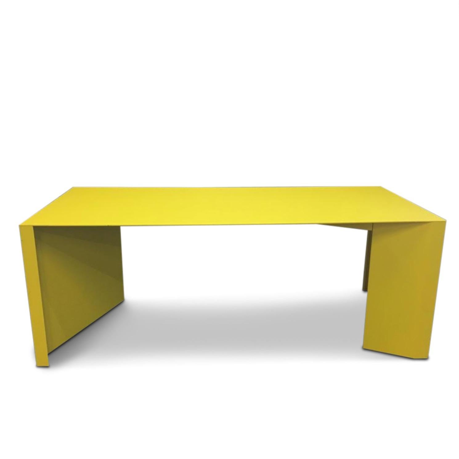 Eccentric Metal Yellow Z-Table by Claire Bataille and Paul Ibens for Bulo 1