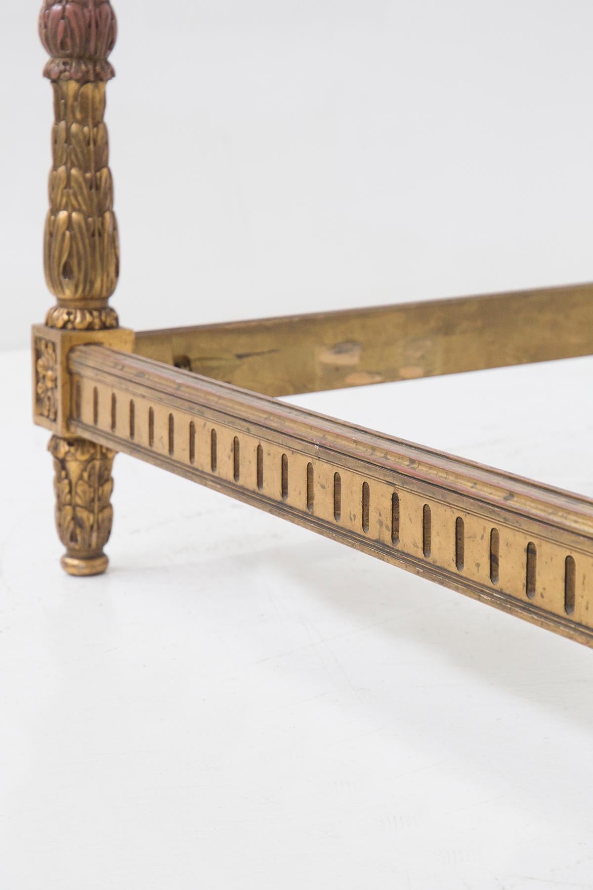 Late 19th Century Eccentric Vintage Gilded Wood Double Bed