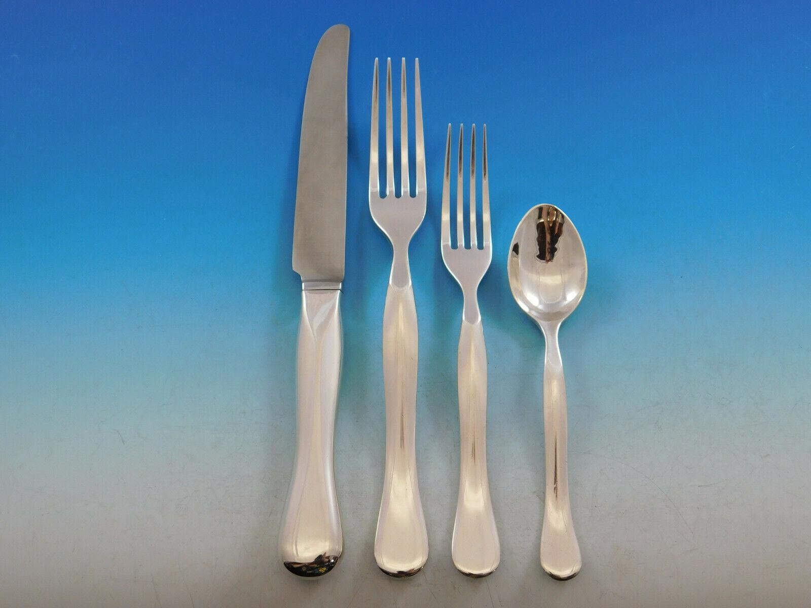 Eccentrica by Rosenthal Bulgari Sterling Silver Flatware Set 90 Pc Modern Dinner In Excellent Condition In Big Bend, WI