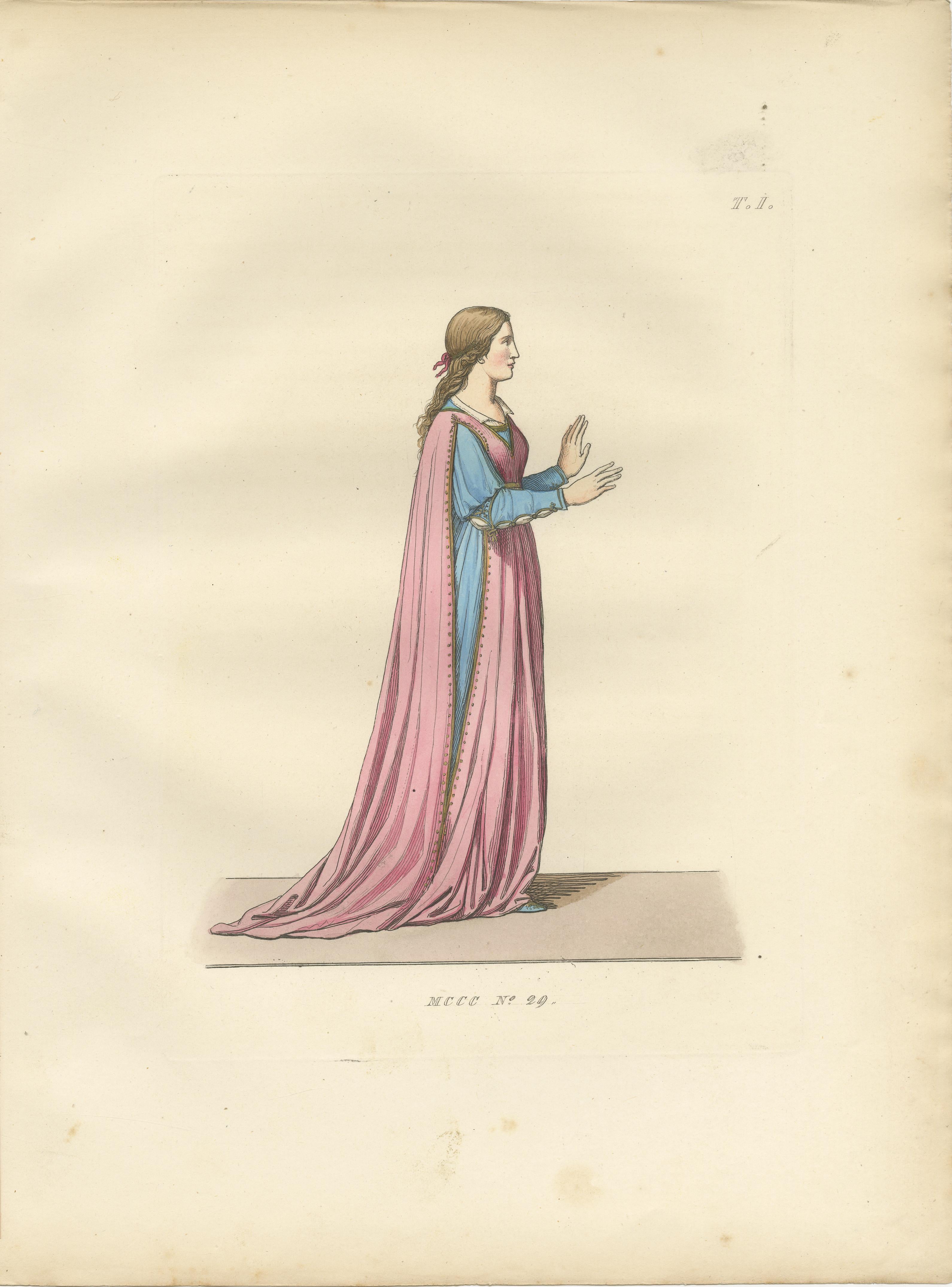 Engraved Ecclesiastical and Civic Dress in Renaissance Italy: Pope, Judge, Lady - 1845 For Sale