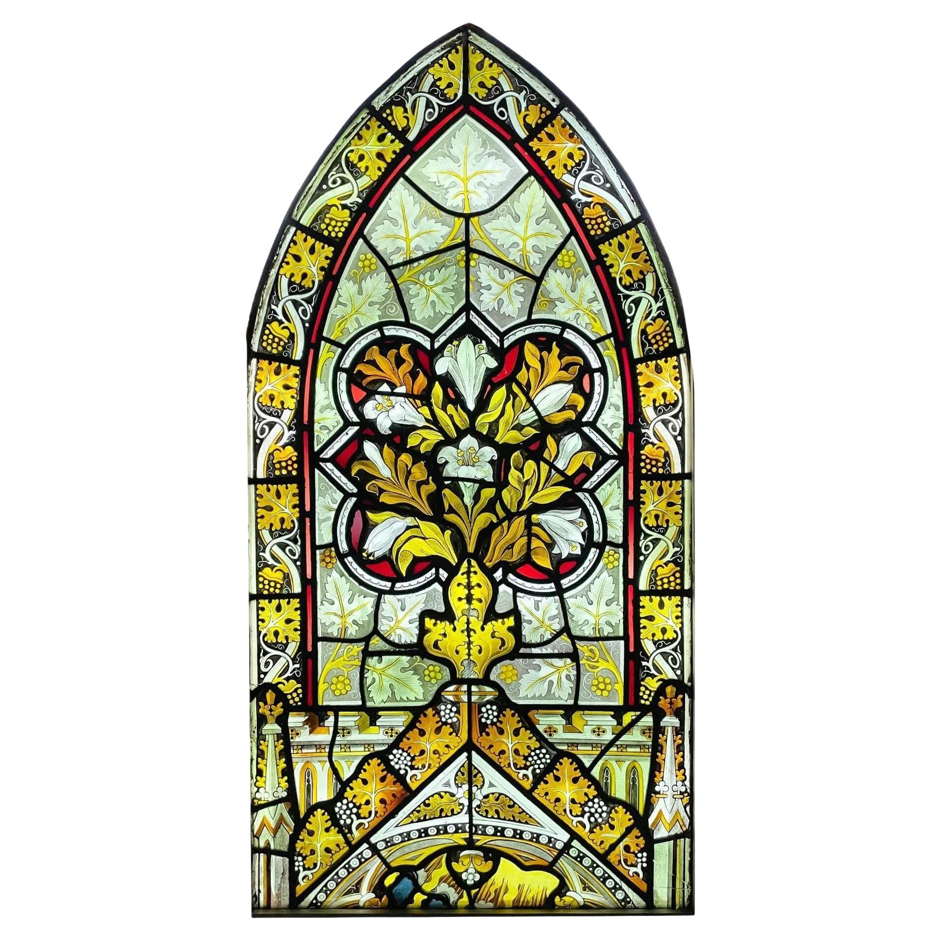 Ecclesiastical Arched Stained Glass Window