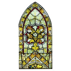 Antique Ecclesiastical Arched Stained Glass Window